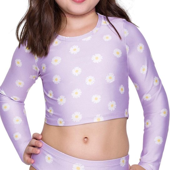 Camisa Cropped Selene Manga Longa Juvenil