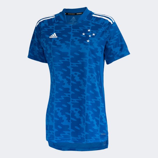 Camisa Cruzeiro Pré-Jogo 21/22 Adidas Feminina - Azul+Branco Menor preço em Camisa Cruzeiro Pré-Jogo 21/22 Adidas Feminina - Azul+Branco