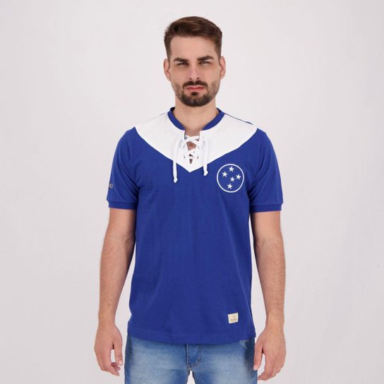 Camisa Cruzeiro Retrô 1943 Masculina - Azul Menor preço em Camisa Cruzeiro Retrô 1943 Masculina - Azul