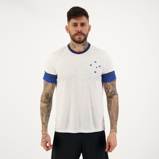 Camisa Cruzeiro Scatter Branca - Branco Menor preço em Camisa Cruzeiro Scatter Branca - Branco
