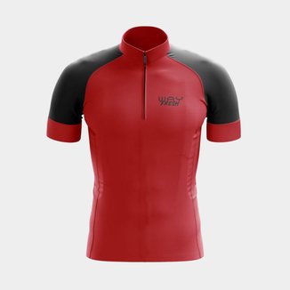 Camisa De Ciclismo Way Fresh Vinho Manga Curta roteção Uv Bolsos Traseiros