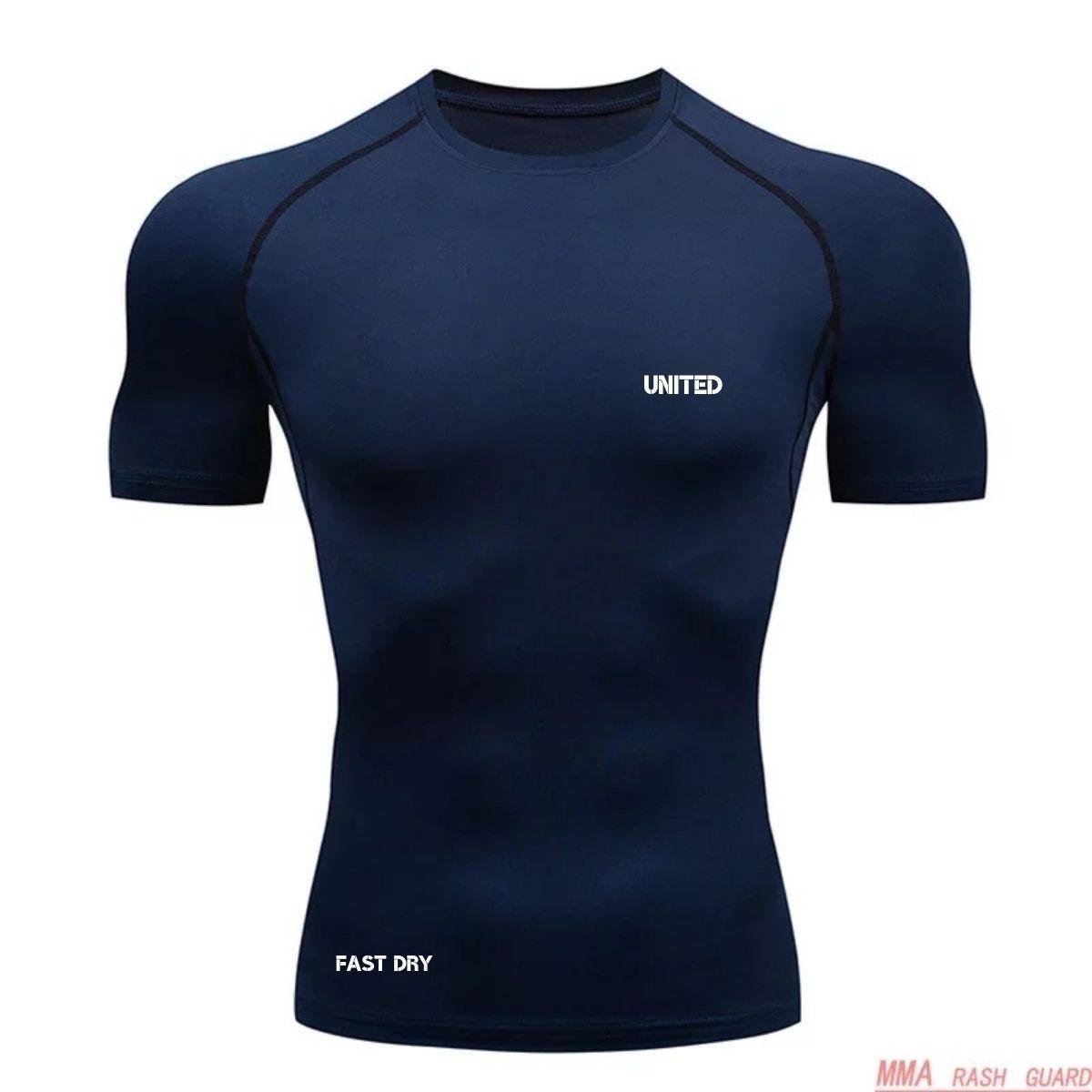 Camisa de compressão térmica Manga Curta United Pro Proteção Solar FPS 50+ Rash Guard - Malibu -