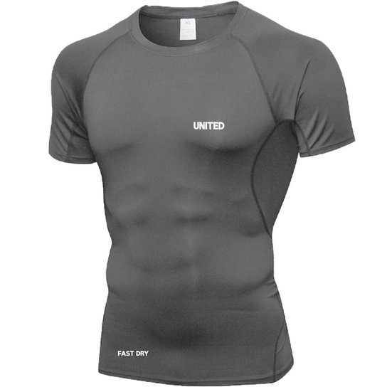 Camisa de compressão térmica United Pro Proteção Solar FPS 50+ Manga Curta Rash Guard - Verde e - Cinza Menor preço em Camisa de compressão térmica United Pro Proteção Solar FPS 50+ Manga Curta Rash Guard - Verde e - Cinza