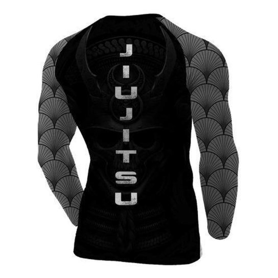 Camisa de Compressão Térmica UV Masculina - Preto+Branco Menor preço em Camisa de Compressão Térmica UV Masculina - Preto+Branco