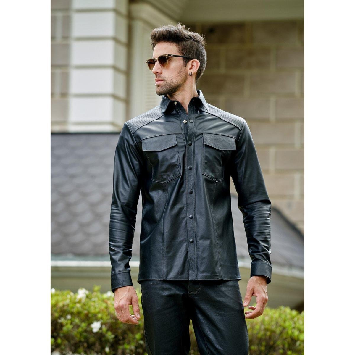 Camisa Social Jaqueta De Couro Branca Camisa Social E Jaqueta De