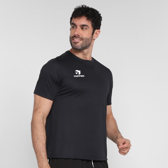 Camisa de Futebol Topper Masculina - Preto Menor preço em Camisa de Futebol Topper Masculina - Preto