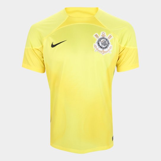 Camisa de Goleiro Corinthians 22/23 s/n° Torcedor Nike Masculina - Amarelo+Preto Menor preço em Camisa de Goleiro Corinthians 22/23 s/n° Torcedor Nike Masculina - Amarelo+Preto
