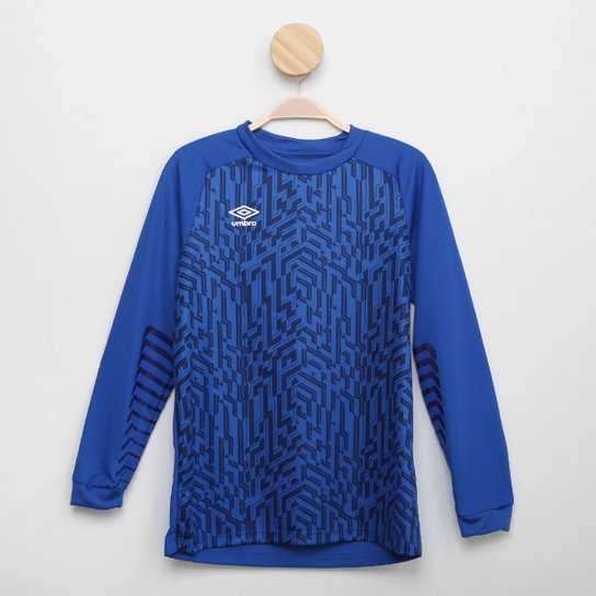 Camisa de Goleiro Juvenil Umbro Gaudium Manga Longa - Azul Menor preço em Camisa de Goleiro Juvenil Umbro Gaudium Manga Longa - Azul