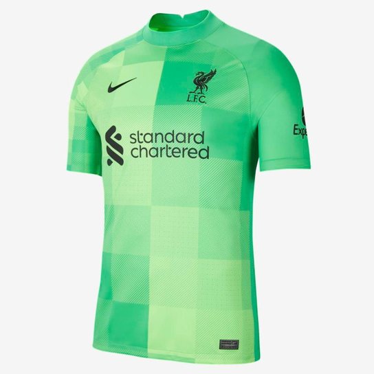 Camisa de Goleiro Nike Liverpool I 2021/22 Torcedor Masculina - Verde Menor preço em Camisa de Goleiro Nike Liverpool I 2021/22 Torcedor Masculina - Verde