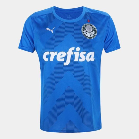 Camisa de Goleiro Palmeiras I 22/23 s/n° Torcedor Puma Feminina - Azul
