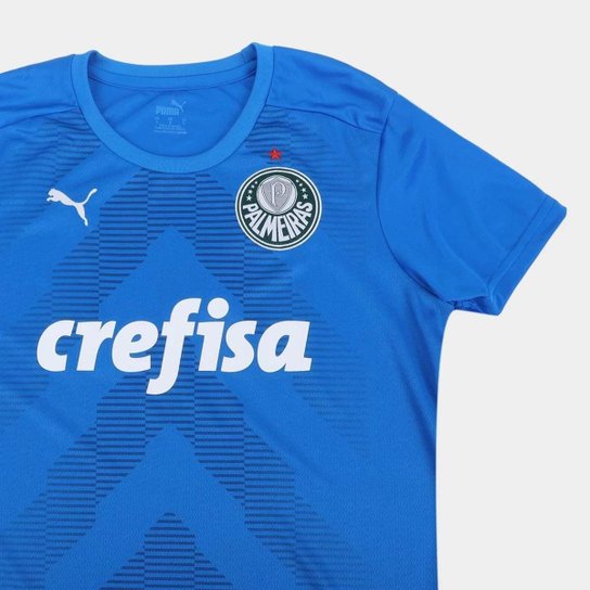 Camisa de Goleiro Palmeiras I 22/23 s/n° Torcedor Puma Feminina - Azul