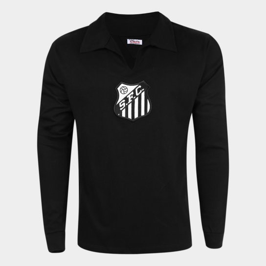 Camisa de Goleiro Retrô Santos Manga Longa 62/63 nº 1 Athleta Masculina Preto Netshoes Camisa de Goleiro Retrô Santos Manga Longa 62/63 nº 1 Athleta Masculina Preto Netshoes