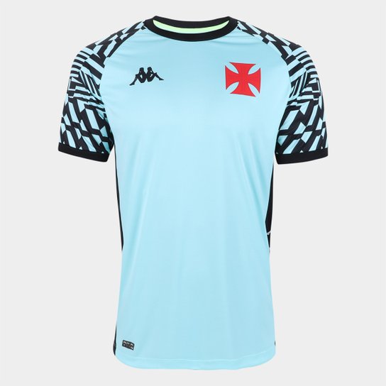 Camisa de Goleiro Vasco Treino 21/22 Kappa Masculina - Preto+Azul Menor preço em Camisa de Goleiro Vasco Treino 21/22 Kappa Masculina - Preto+Azul