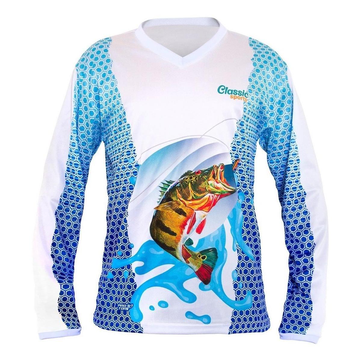 camisa de pesca azul