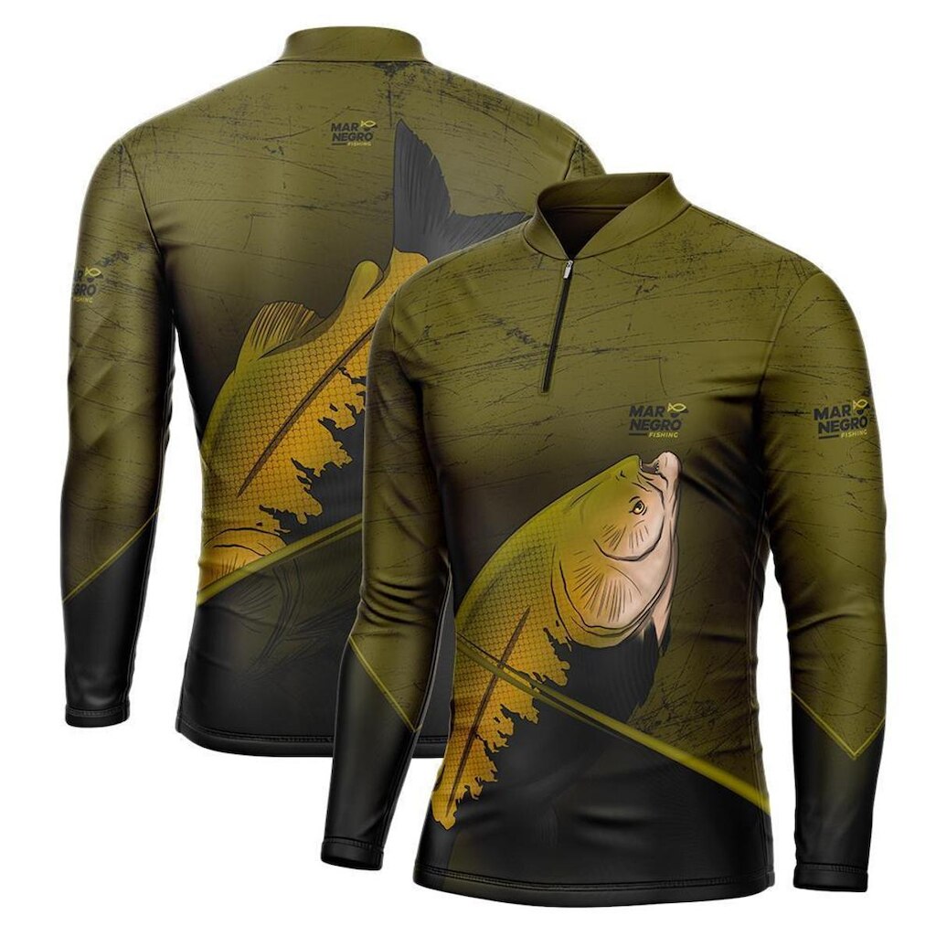 Camisa de Pesca Proteção Solar UV Combate Tambaqui - Mar Negro