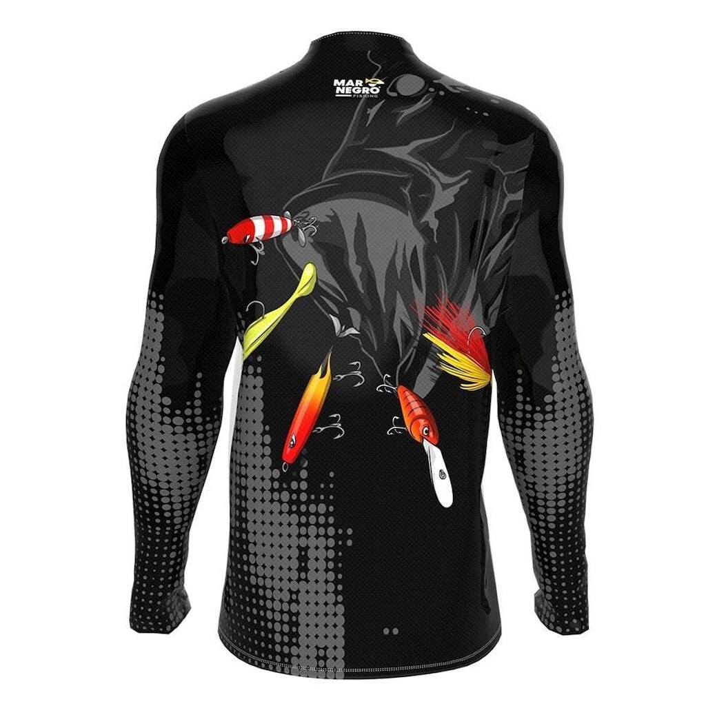 Camisa de Pesca Proteção Solar UV Iscas 2020 - Mar Negro