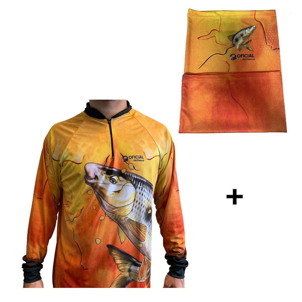 Camisa de Pesca Proteção Solar UV Piapara + Bandana - Oficial da Pesca
