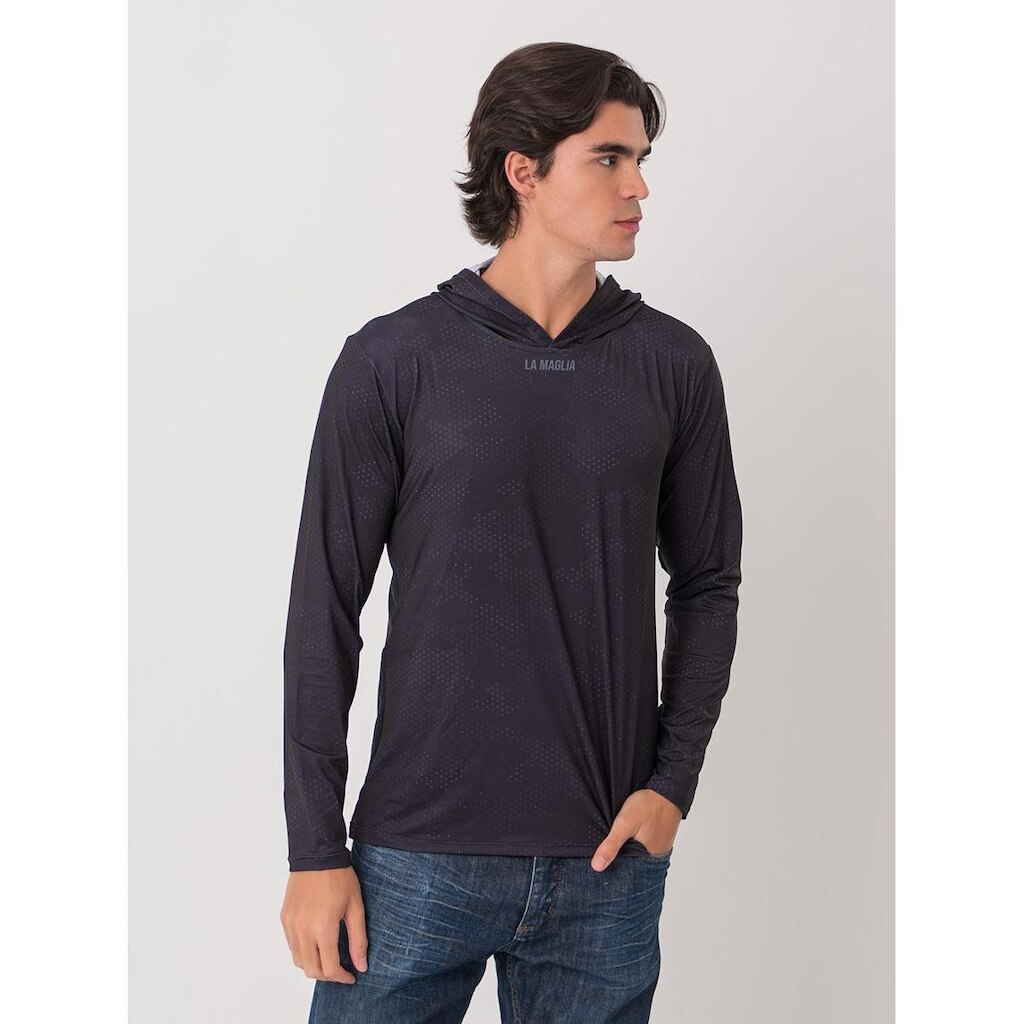 CAMISA DE PROTEÇÃO PARA PESCA MANGA LONGA DRY LISO DARK