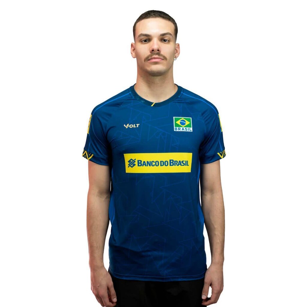 Camisa de Vôlei Brasil 2025 Azul Masculina