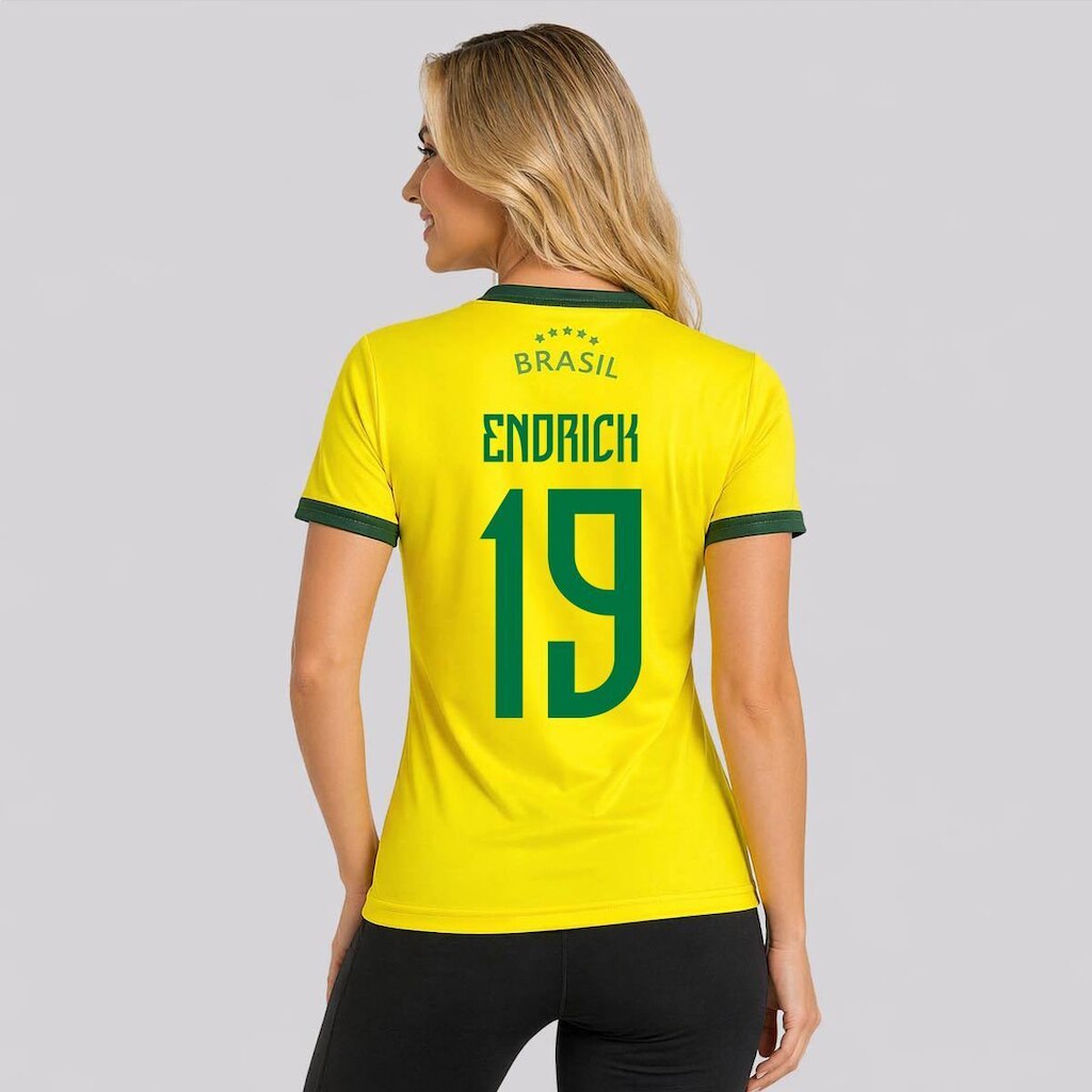 Camisa do Brasil Balboa  Canarinho Feminina Endrick 19