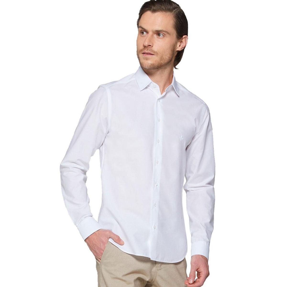 Camisa Dudalina Milano Tricoline Branca