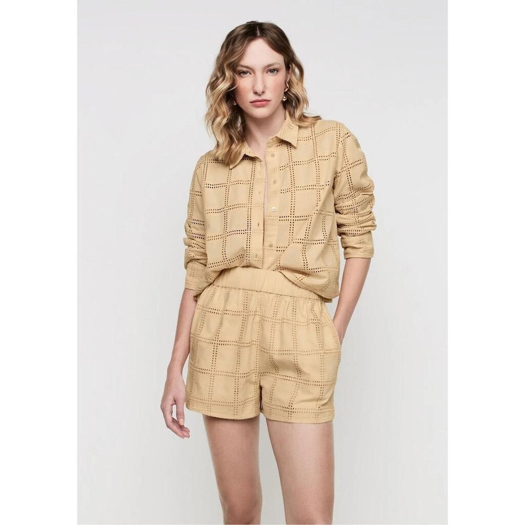 Camisa Dzarm Reta Em Laise Geométrica