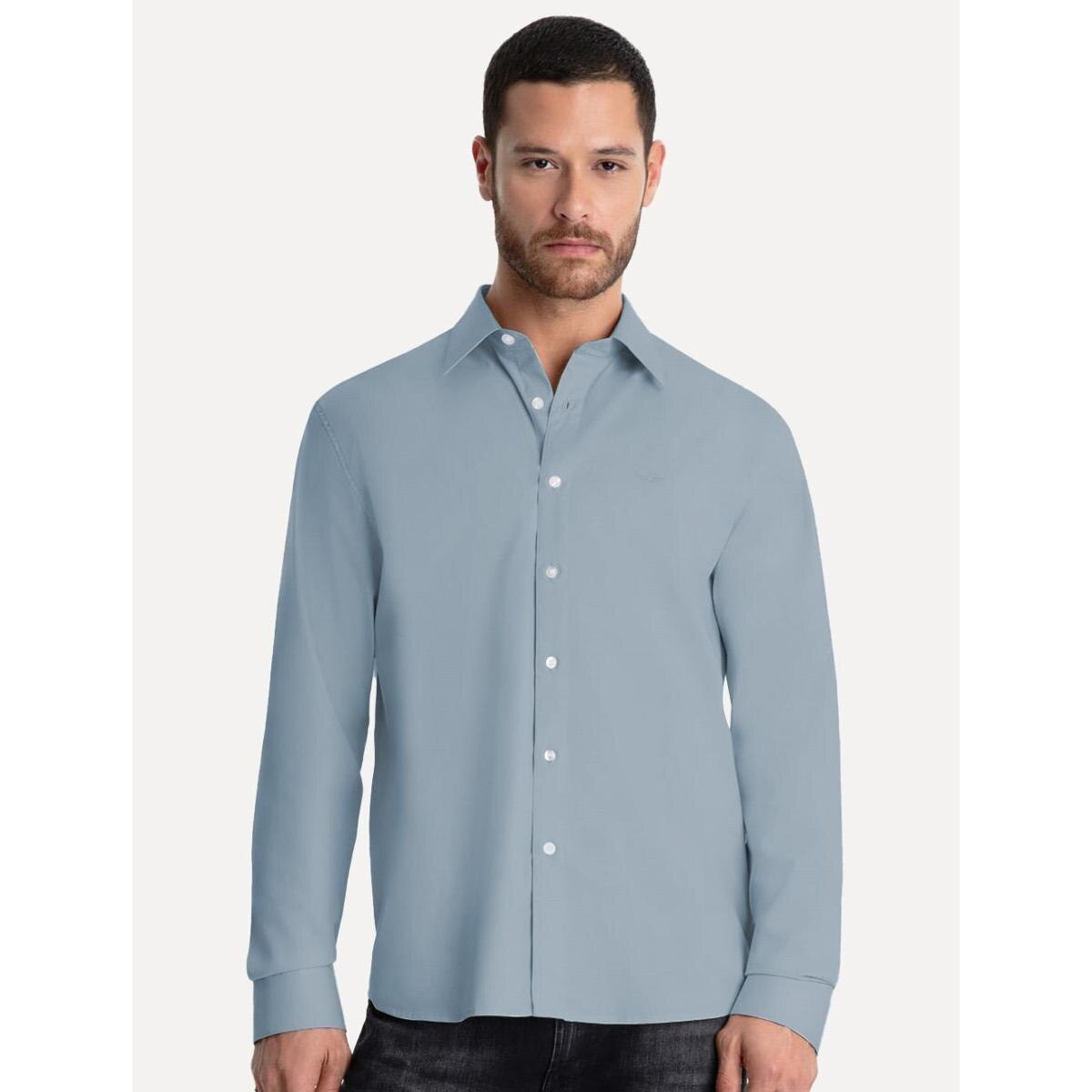 Camisa Ellus Tricoline LY Classic Anatomic Azul