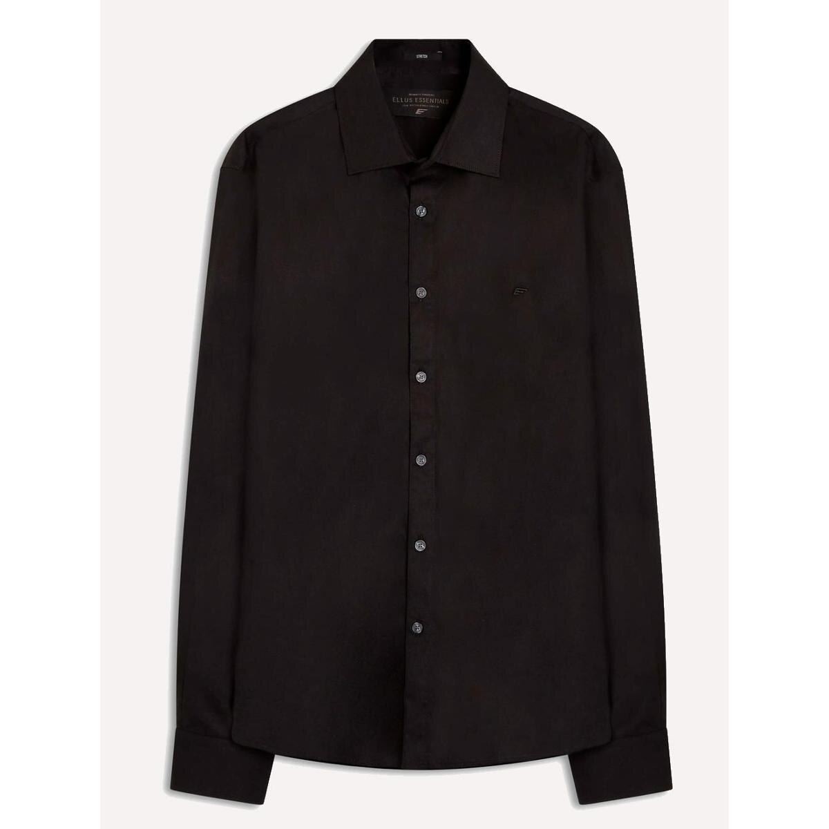 Camisa Ellus Tricoline LY Classic Italian Preta