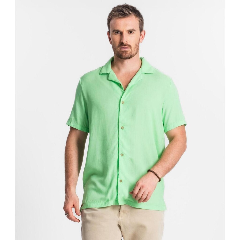 Camisa Em Viscolinho Masculina Diametro Verde