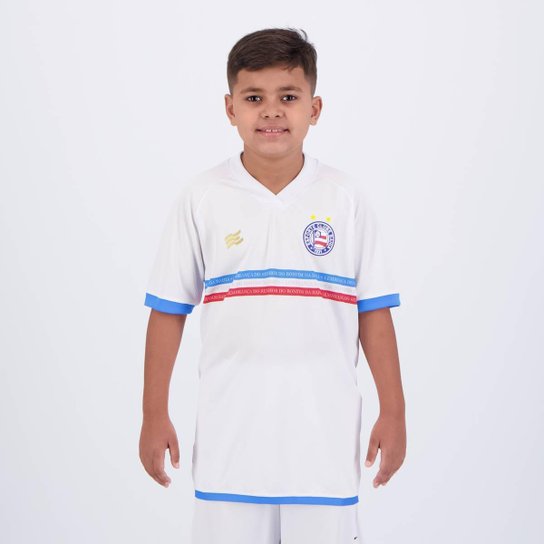 Camisa Esquadrão Bahia I 2023 Torcedor Juvenil - Branco Menor preço em Camisa Esquadrão Bahia I 2023 Torcedor Juvenil - Branco