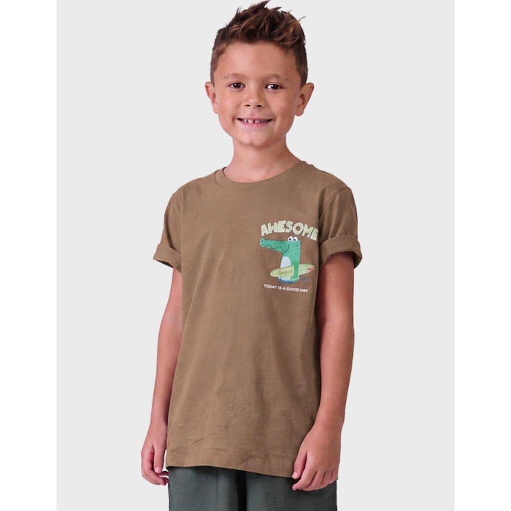 Camisa Estampa De Jacré Amigo Moda Verão Com Manga Curta E Gola Canoa Elegante Menino 4 a 14