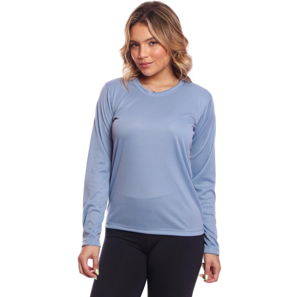 Camisa Feminina Camiseta Térmica Proteção Solar Uv .