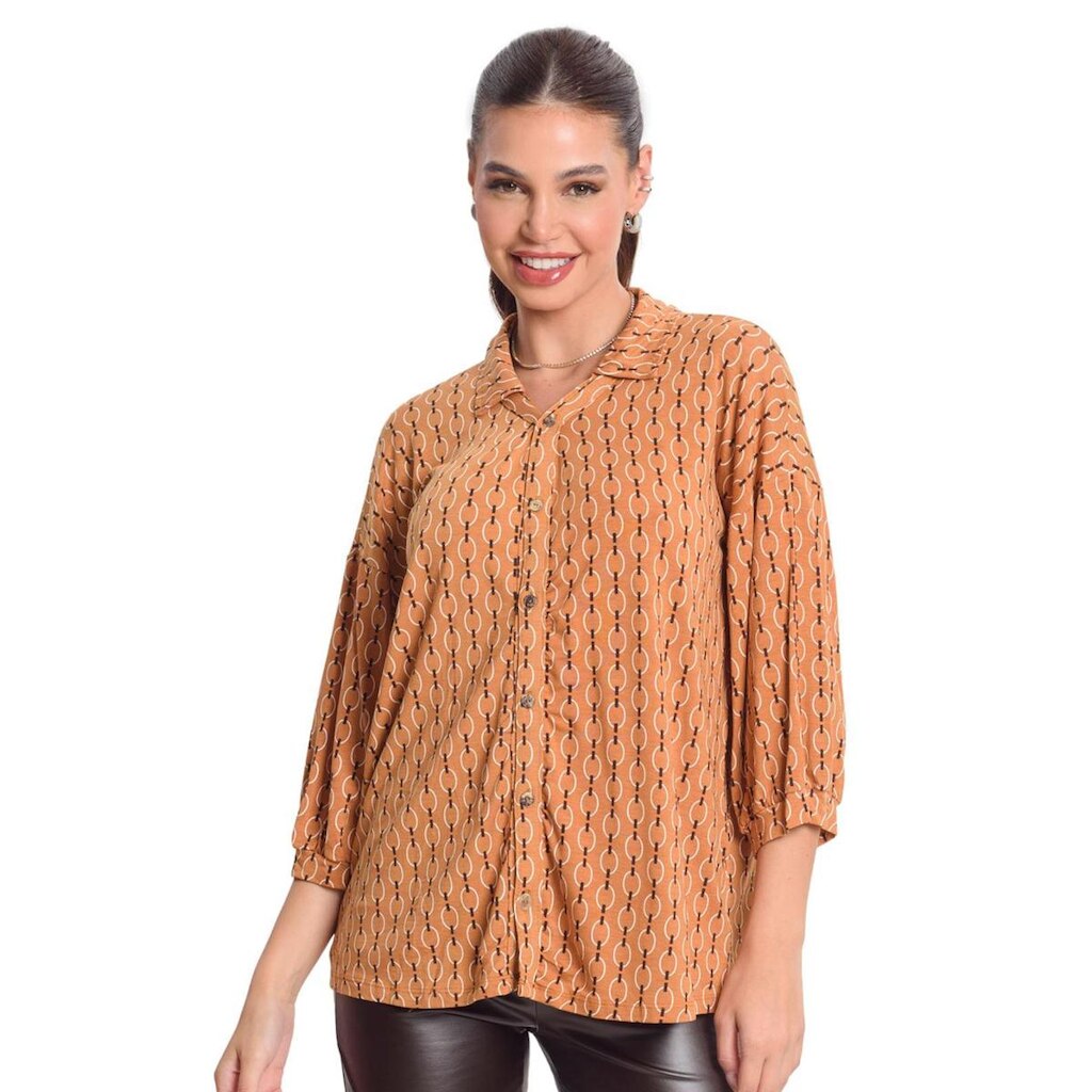 Camisa Feminina Elo Rovitex Marrom