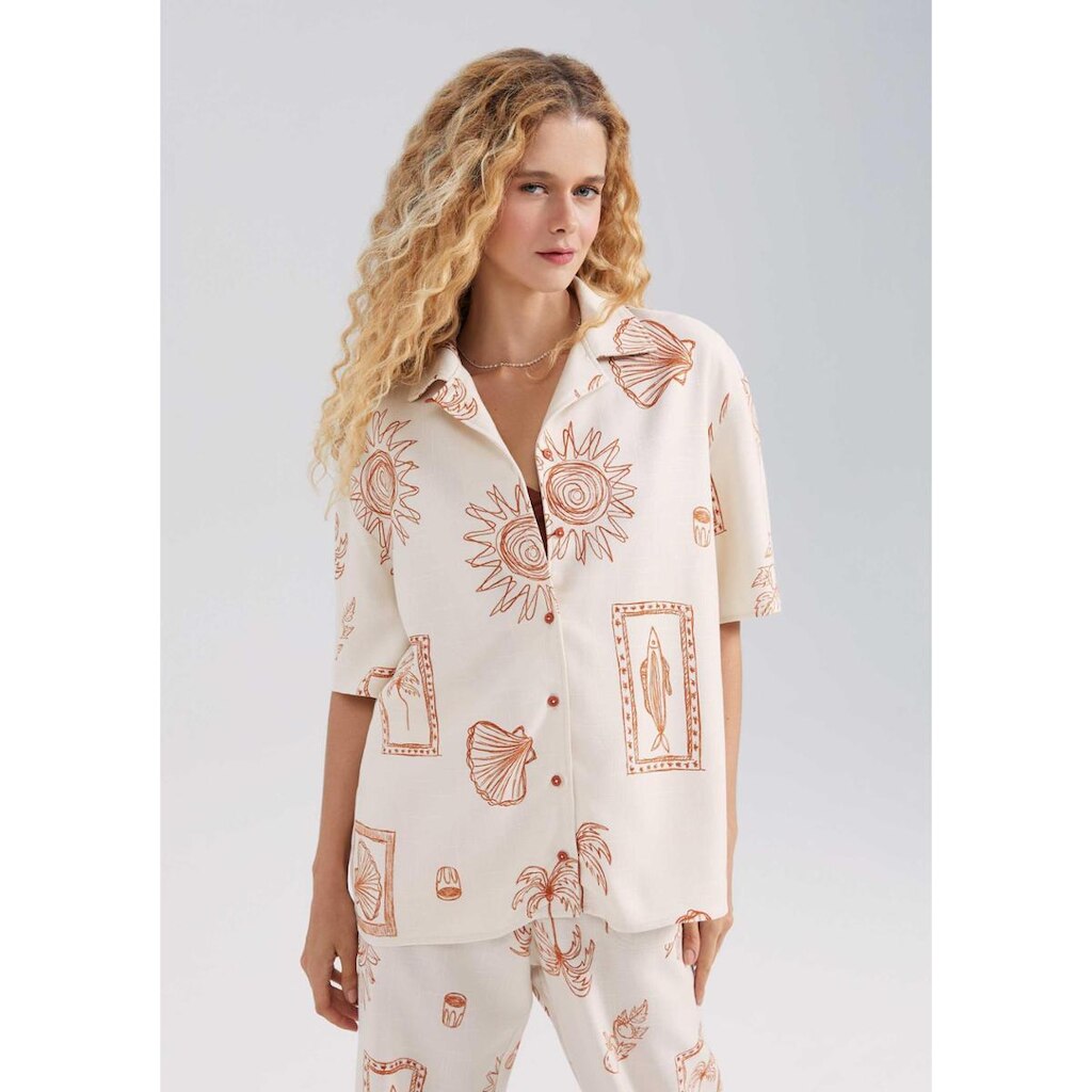 Camisa Feminina Estampada Manga Curta Hering