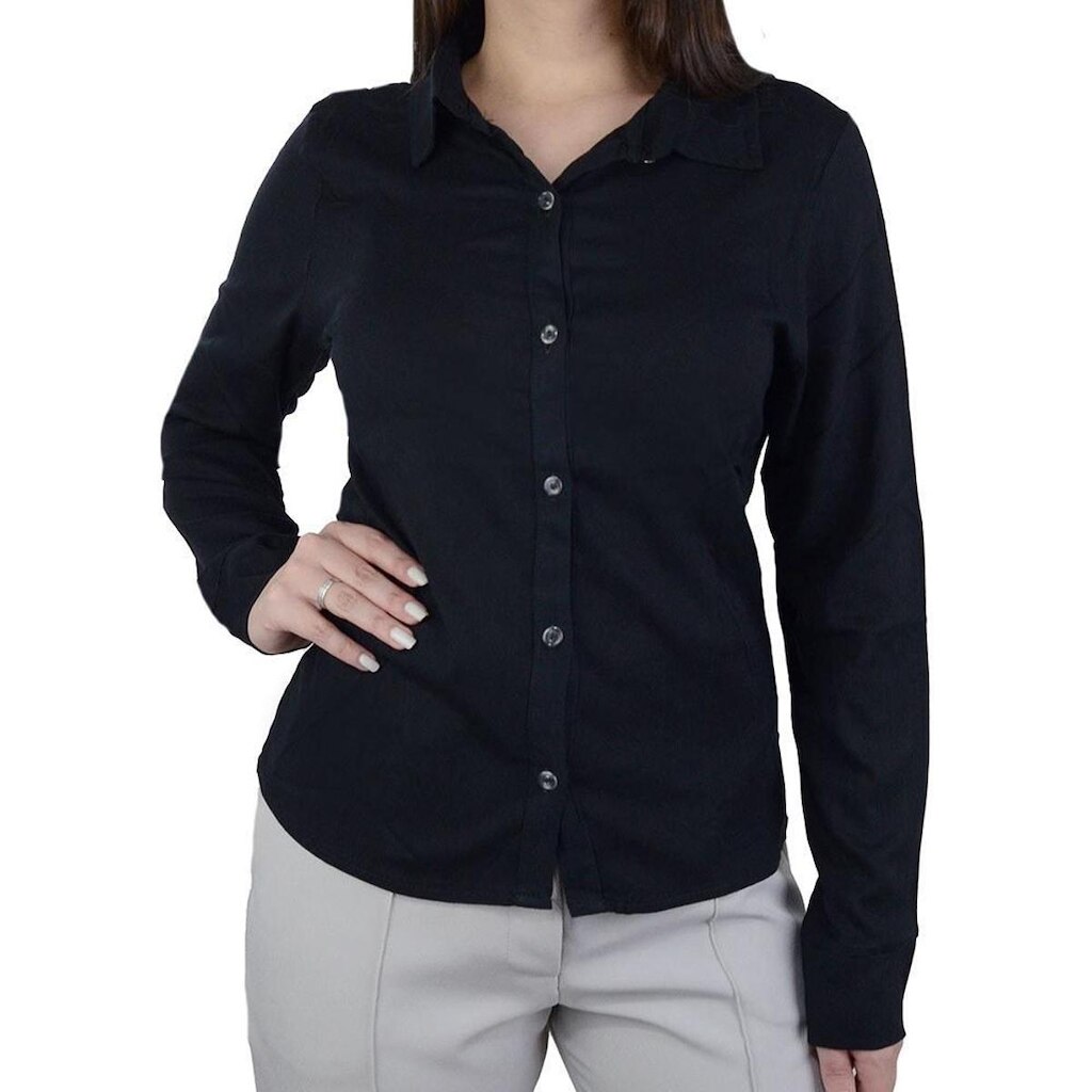 Camisa Feminina Giraffe ML Preta - 32540