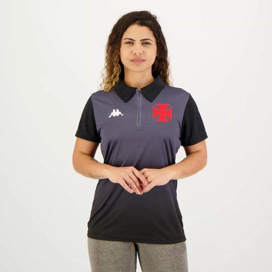 Camisa Feminina Kappa Vasco Polo Supporter 1898 - Preto Menor preço em Camisa Feminina Kappa Vasco Polo Supporter 1898 - Preto