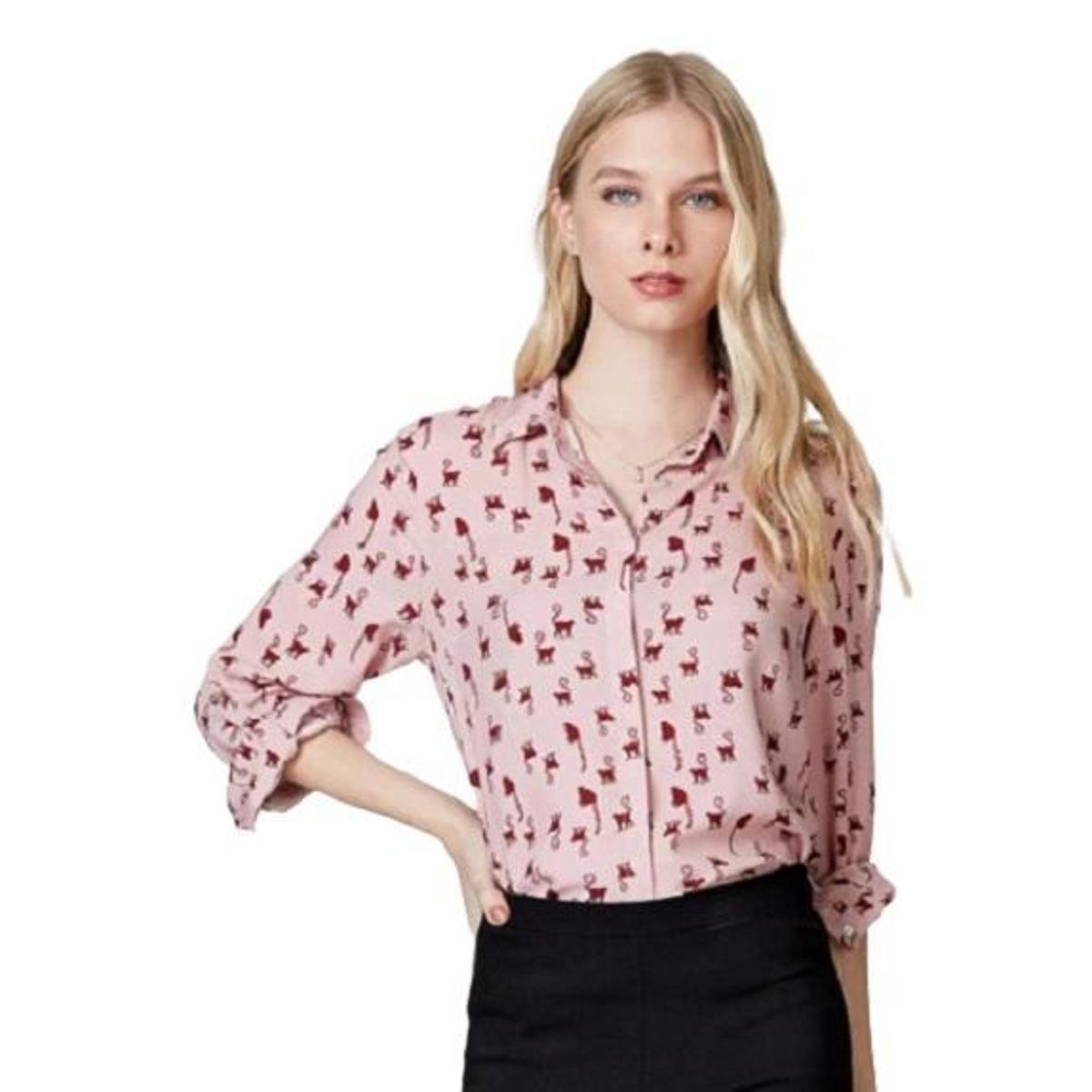 camisa viscose feminina hering