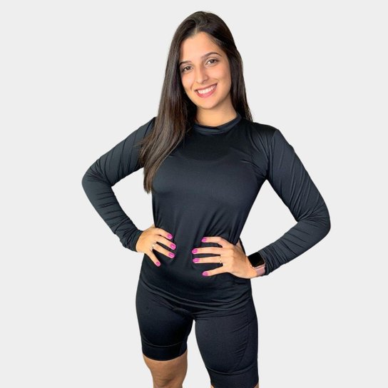 Camisa Feminina Proteção Uv Manga Longa com Poliéster TR4