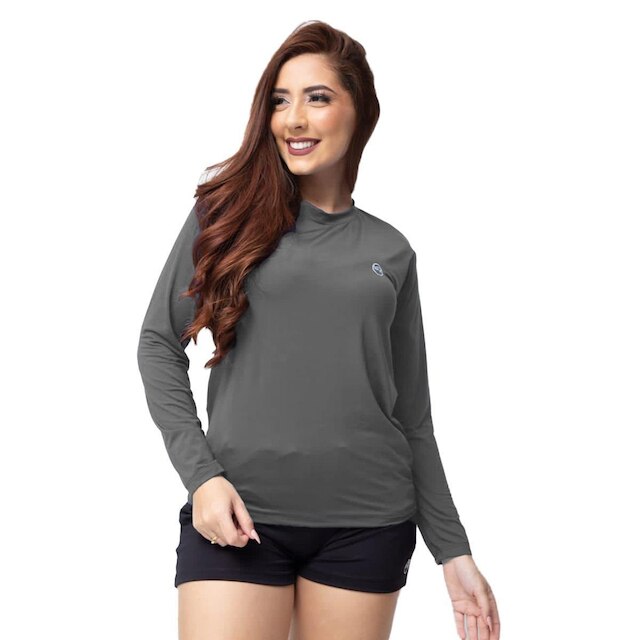 Camisa Feminina Térmica Manga Longa Com Proteção Uv 50+