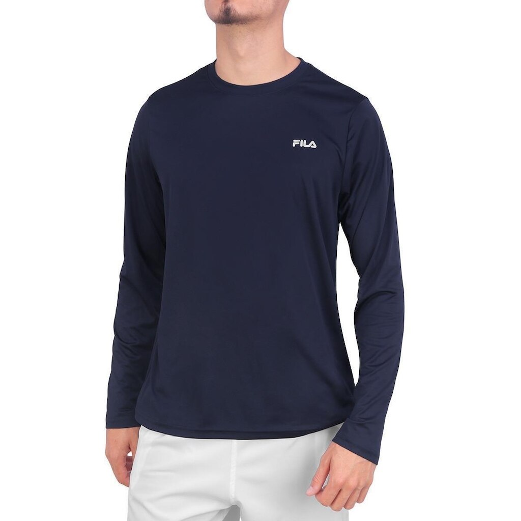 Camisa Fila Manga Longa Basic Sports Marinho