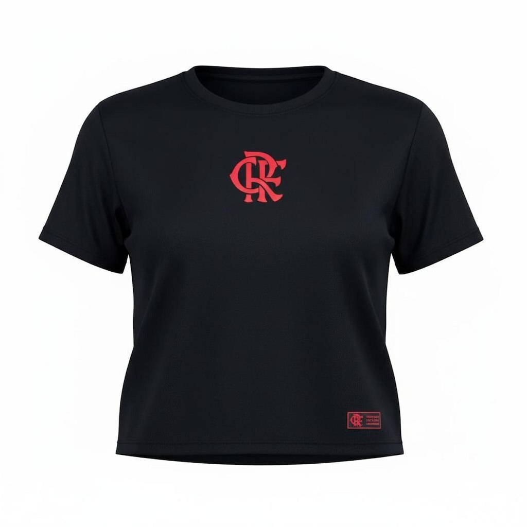 Camisa Flamengo Cropped Dry Feminina Rubro Negro