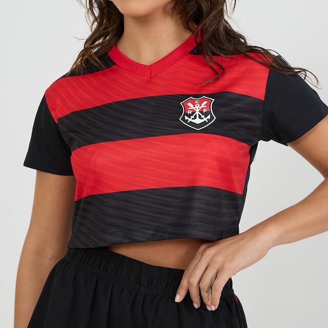 Camisa Flamengo Cropped Movimentar - Feminino