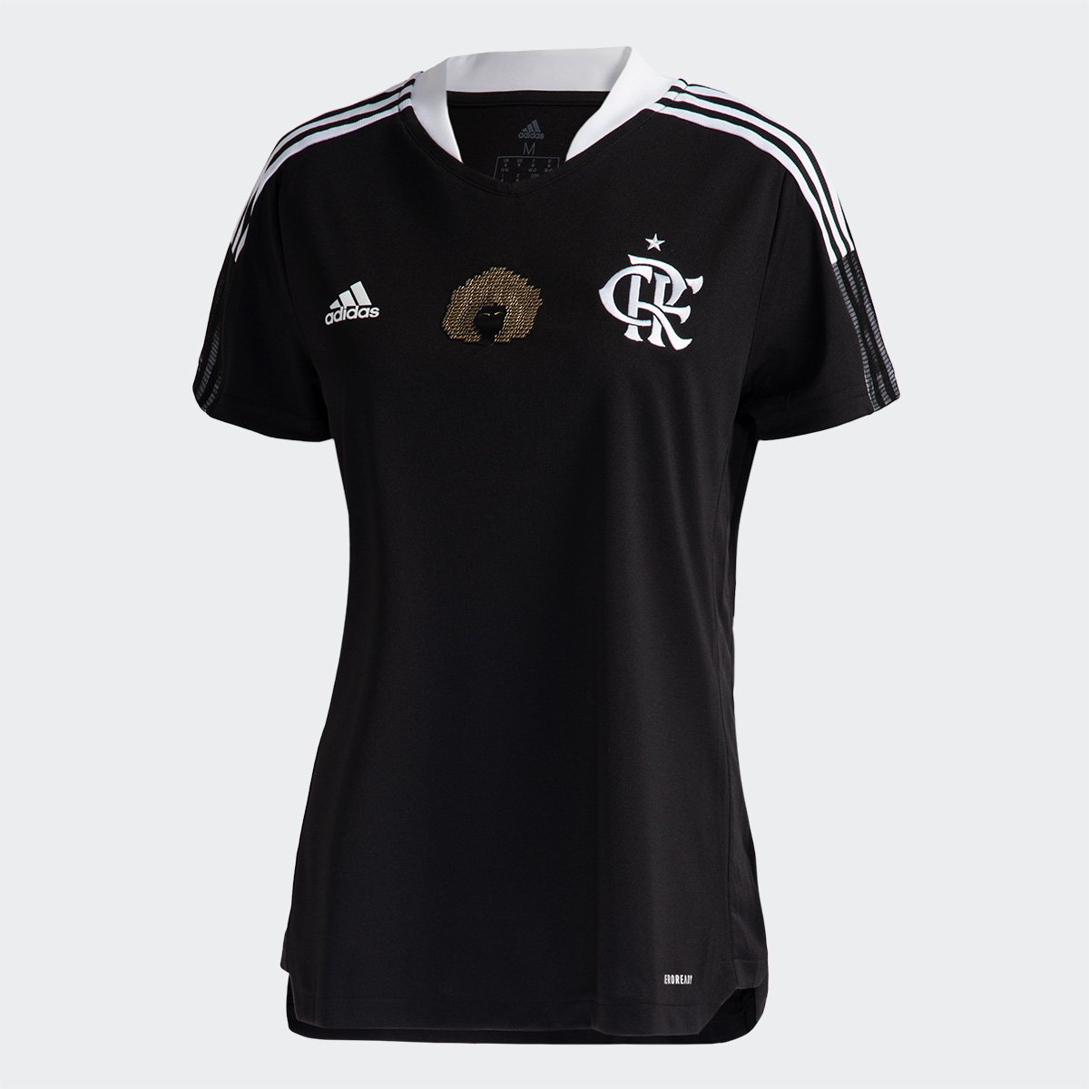 Camisa Flamengo Dia Consciência Negra 21/22 s/n° Torcedor Adidas Feminina Menor preço em Camisa Flamengo Dia Consciência Negra 21/22 s/n° Torcedor Adidas Feminina