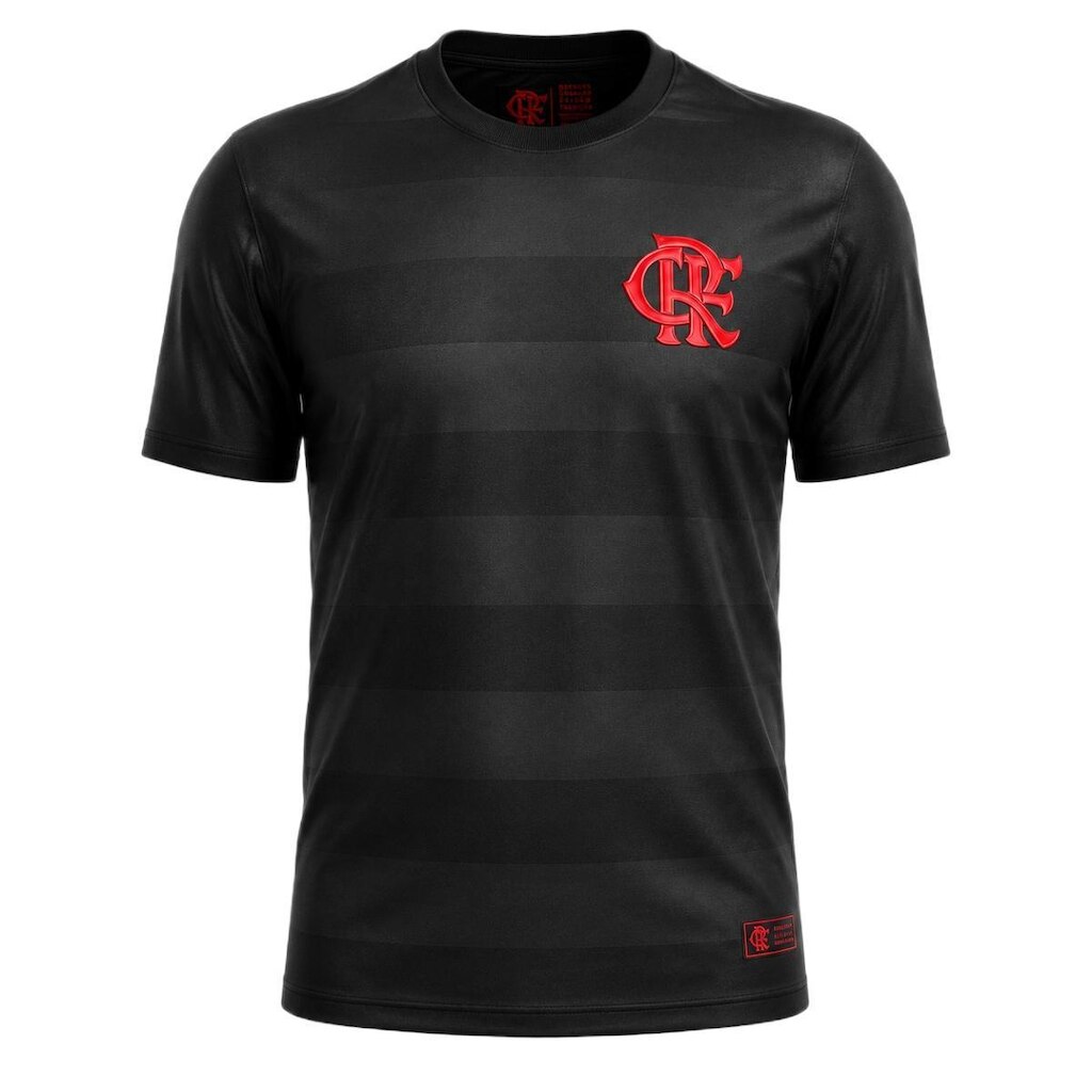 Camisa Flamengo Dry Black Listrado Masculina
