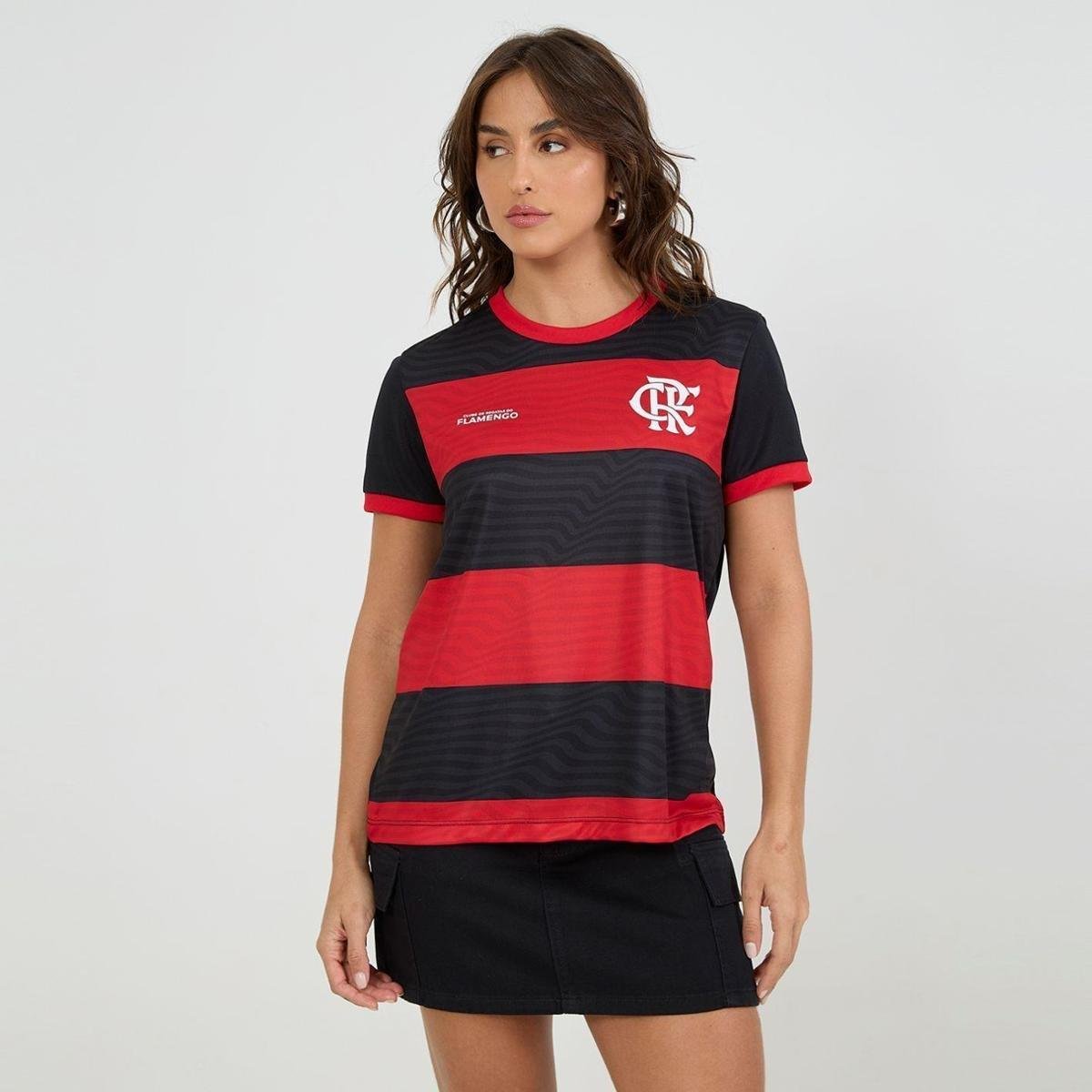 Camisa Flamengo Feminina EMOCAO Braziline Menor preço em Camisa Flamengo Feminina EMOCAO Braziline