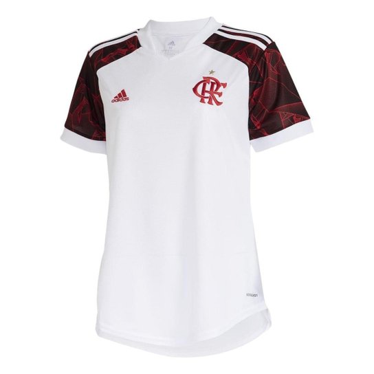 Camisa Flamengo Feminina Jogo 2 Adidas 2021 GG - Branco Menor preço em Camisa Flamengo Feminina Jogo 2 Adidas 2021 GG - Branco