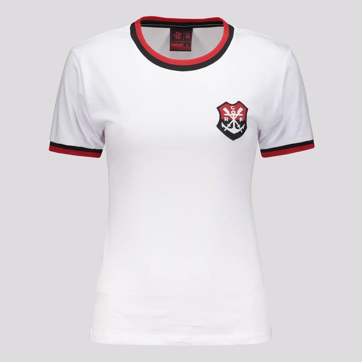 Camisa Flamengo High Feminina Branca Menor preço em Camisa Flamengo High Feminina Branca