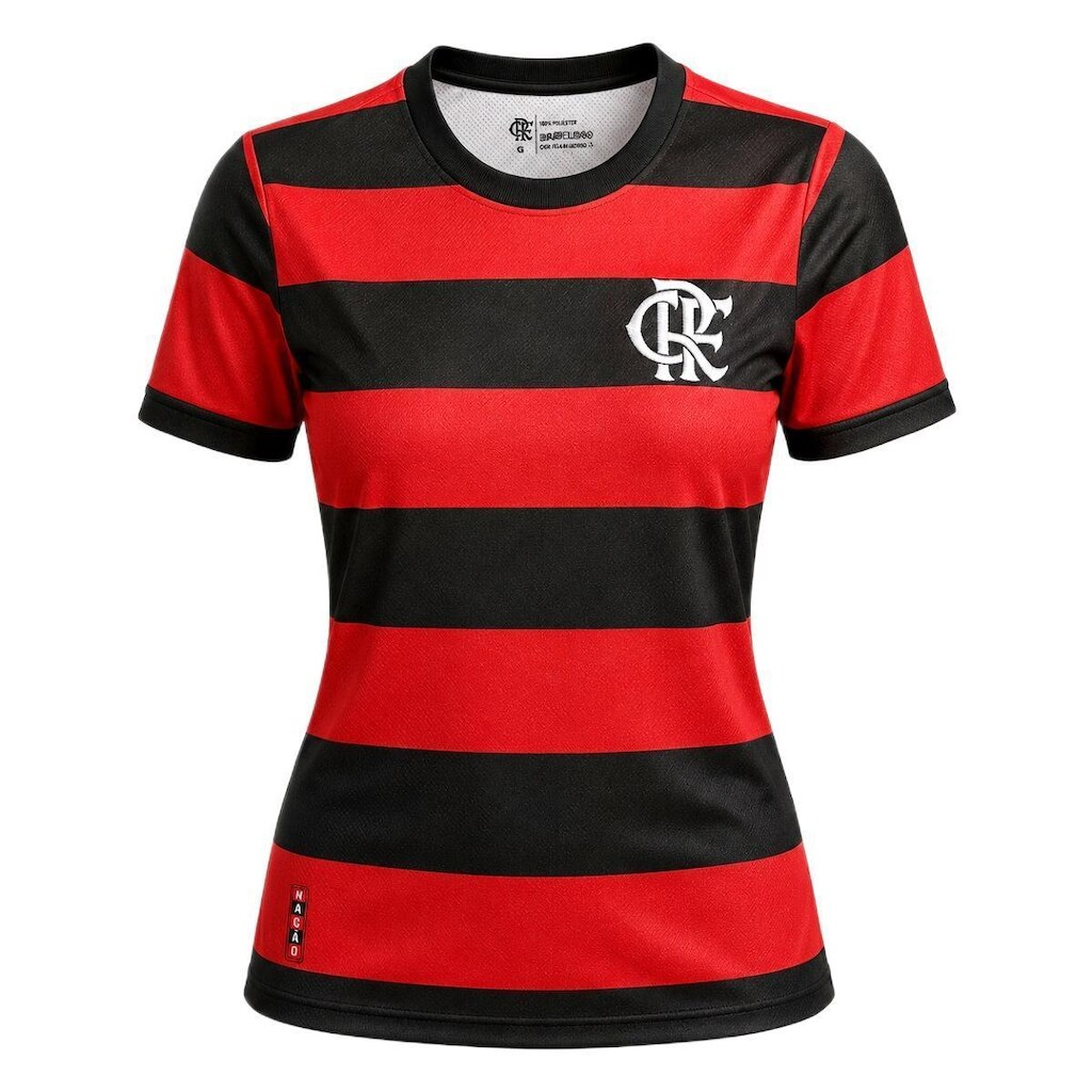 Camisa Flamengo Home Rubro Negro - Feminino