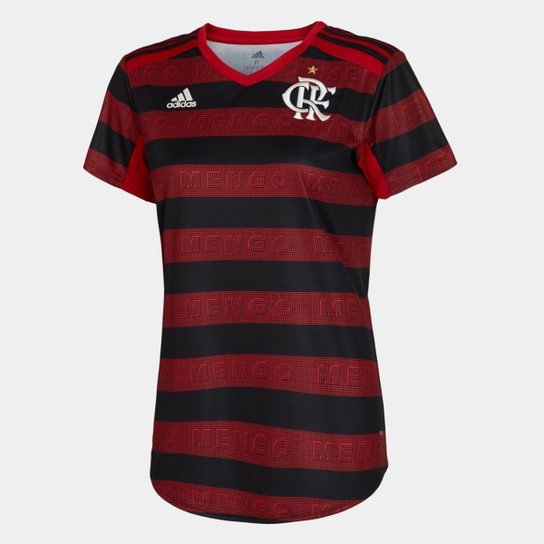 Camisa Flamengo I 19/20 s/n° Torcedor Adidas Feminina - Vermelho+Preto Menor preço em Camisa Flamengo I 19/20 s/n° Torcedor Adidas Feminina - Vermelho+Preto