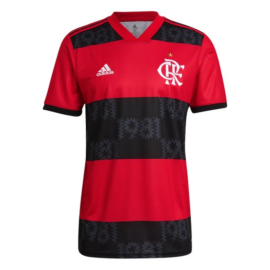 Camisa Flamengo I 21/22 s/n° Torcedor Adidas Masculina - Vermelho+Preto Menor preço em Camisa Flamengo I 21/22 s/n° Torcedor Adidas Masculina - Vermelho+Preto